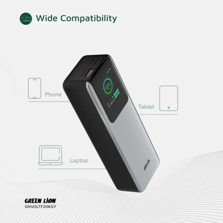 پورت USB-A پاوربانک گرین لاین Voltura با فناوری Quick Charge 22.5W