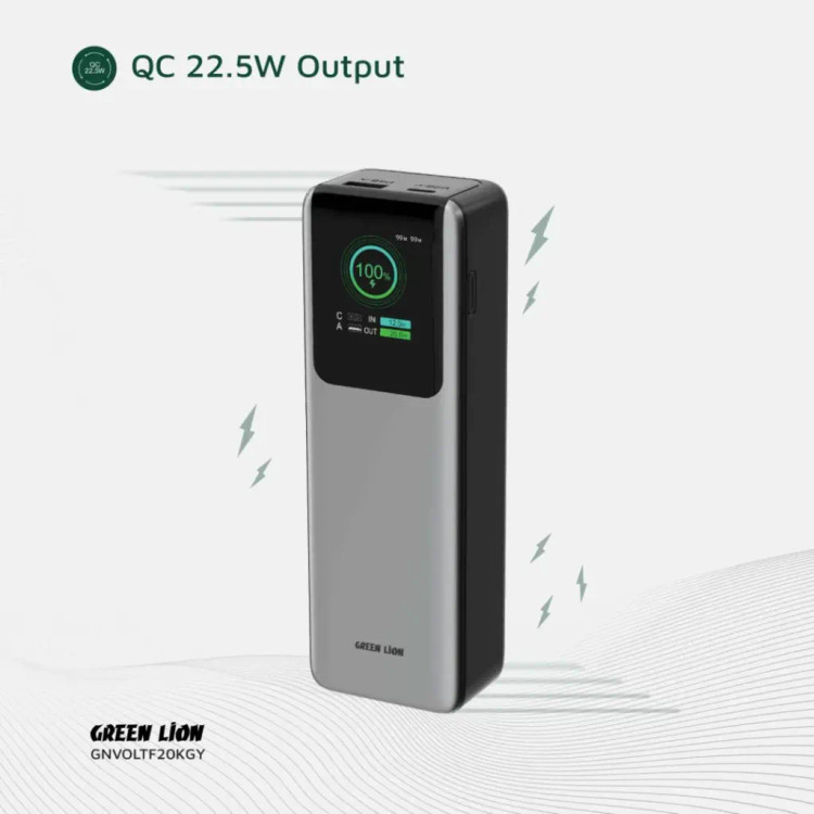 خرید پاوربانک گرین لاین Voltura 20000mAh PD100W با پشتیبانی از شارژ سریع لپتاپ و موبایل