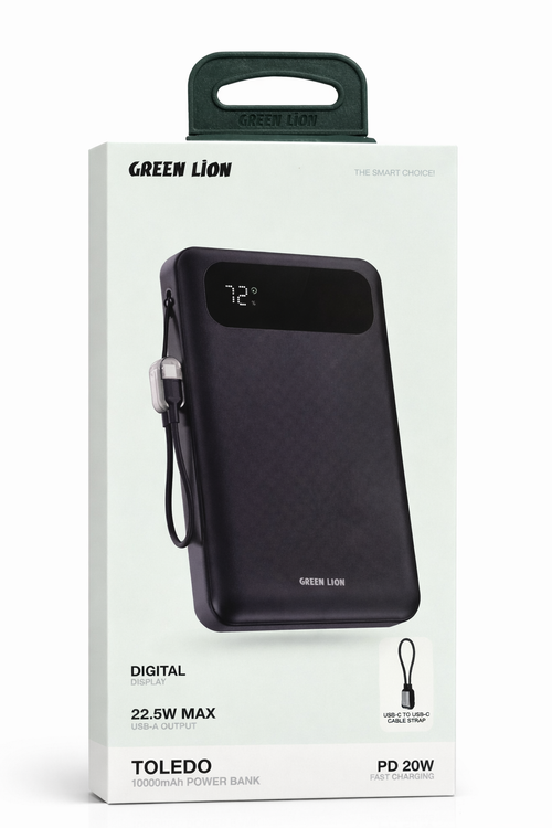 پاوربانک گرین لاین Toledo ظرفیت 10000 میلی آمپر