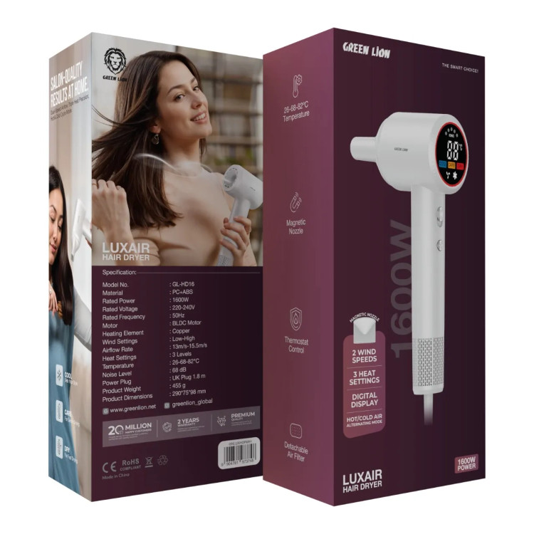 سشوار دیجیتال گرین لاین Luxair مدل GL-HD16