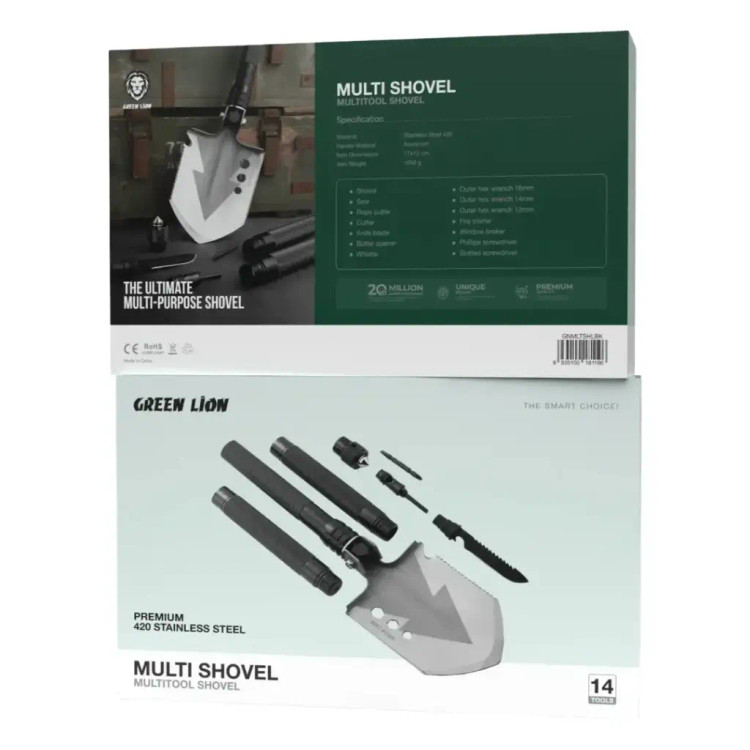 بیل چندکاره گرین لاین Multi Shovel با ۱۴ ابزار